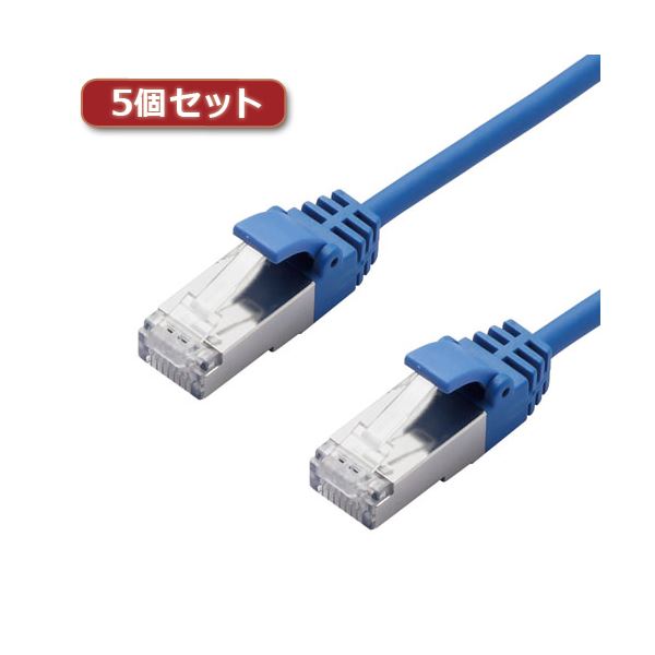 【ポイント20倍】5個セット エレコム LANケーブル/CAT7/スリム/10m/ブルー LD-TWSS/BU10X5