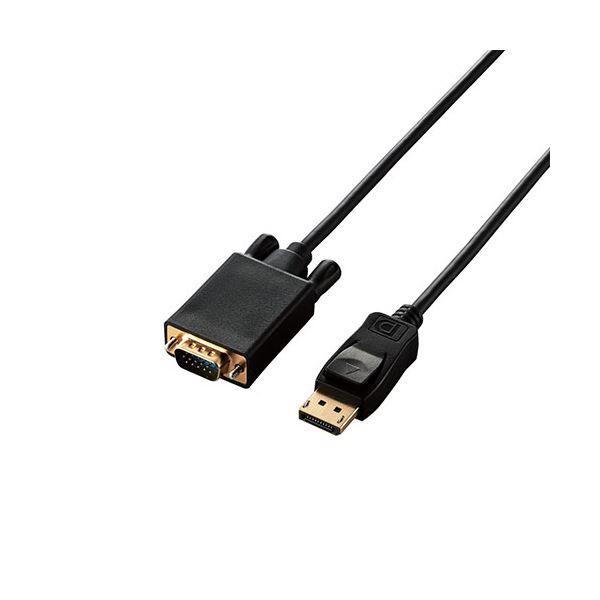 【尖んがり20倍】エレコム うつり変わり有線テレビ DisplayPort-VGA 1.0m 黒いこと CAC-DPVGA10BK