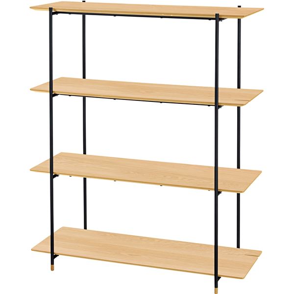 4段 スチール ダイニング 収納家具 寝室 ダイニング 幅108cm 奥行41cm 高さ131cm 組立品 で 最大44倍 スチール 本棚 ブックシェルフ オーク リビング インテリアの壱番館北欧風のモダンな ブックラック 書棚 収納棚 リビング収納 北欧風 モダン