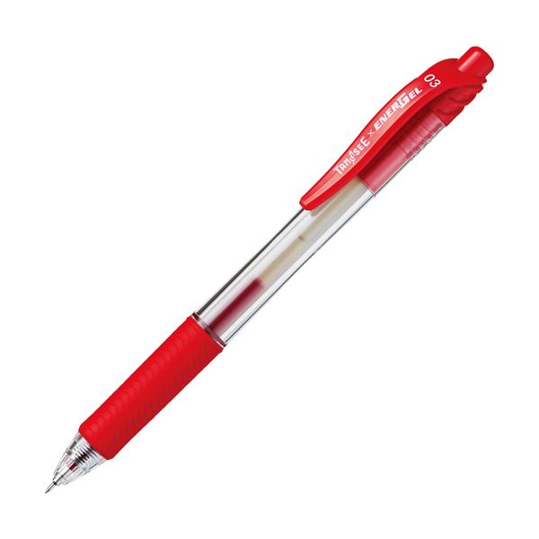 【クーポン券別れ別れ中＆百貨店SALE客体】(まとめ) TANOSEE 殴りつける式ゲルインクボールペン 針印字機 0.3粍 赤 1本  【×300仕掛ける】