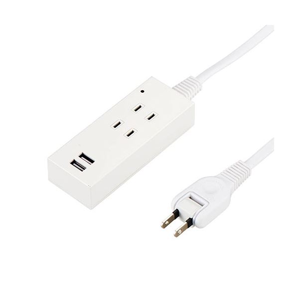 【百貨店SALEでP最大限度47倍】YAZAWA 雷差し固める付 2AC2USB2.1A 2.5m 白いこと Y02K4025WH2U