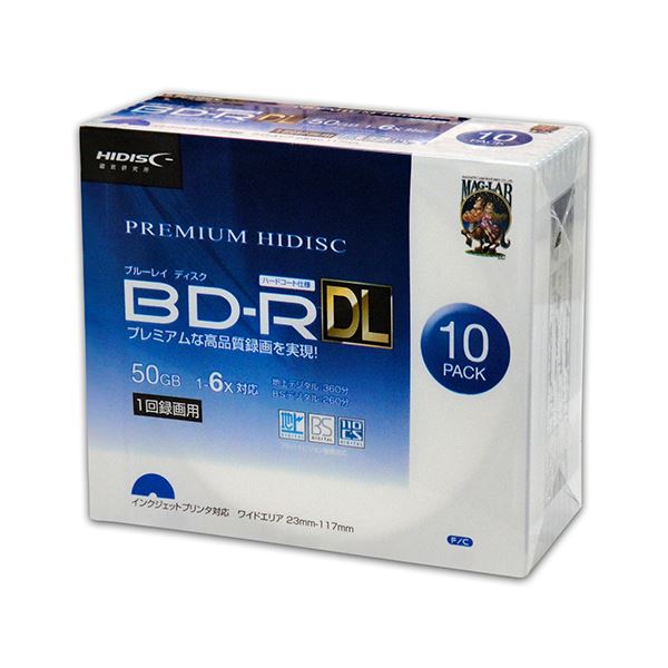 【尖んがり20倍】（まとめ）PREMIUM HIDISC BD-R DL 1回録画 6倍速 50GB 10枚 か細い容れもの 【×10個仕かける】 HDVBR50RP10SCX10 TV・オーディオ・カメラ-録画・録音用メディア-ブルーレイディスクメディア
