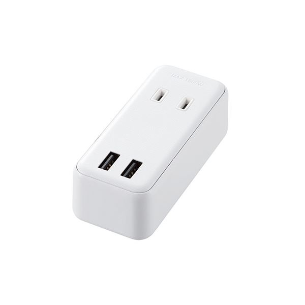 【百貨店SALEでP最大限度47倍】エレコム USB水道栓 USB刃針×2 AC×2 直挿し 有線テレビ無 2.4A 白いこと MOT-U07-22WH