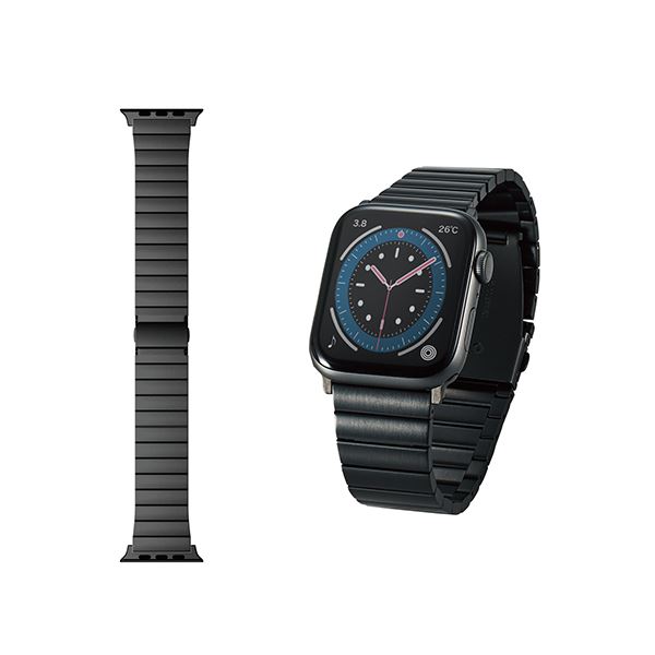【マラソンでP最大49倍】エレコム アップルウォッチ Apple Watch バンド SE 6 5 4 （44mm） SE 3 2 1 （42mm） ステンレス ブラック AW-44BDSS1BK