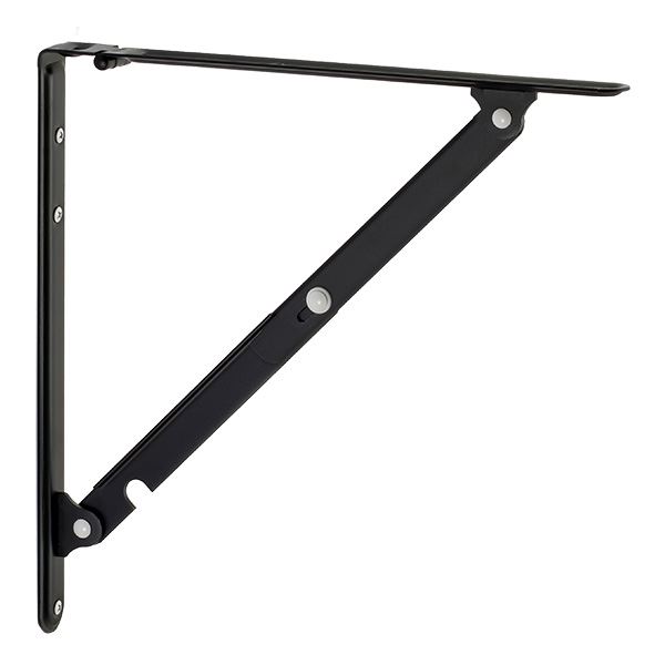 【マラソンでP最大49倍】棚受け金具/ブラケット 【L #05 ブラック】 1組/2本入 スチール製 折りたたみ 『Folding bracket』 〔業務用 建材 建築金物〕