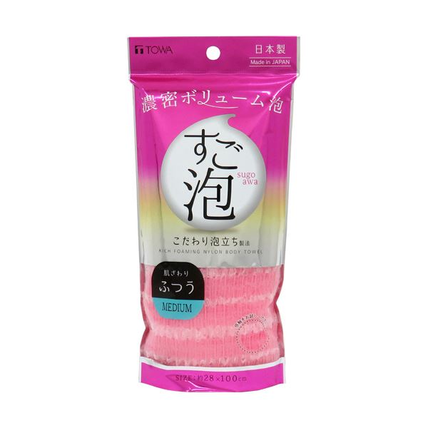 【ポイント20倍】（まとめ）東和産業 すご泡IV ナイロンタオル ふつう ピンク 1枚 【×5セット】 6,020円