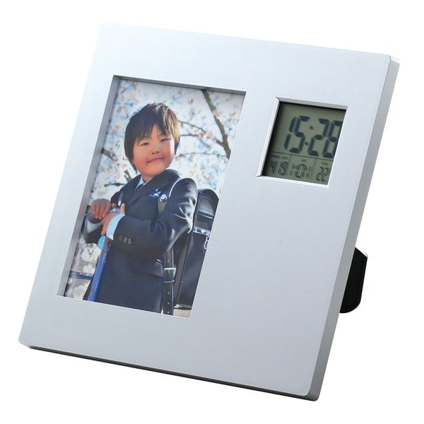 【マラソンでポイント最大47.5倍】(まとめ) 2WAYフォトフレームクロック 【×5セット】|インテリアの壱番館