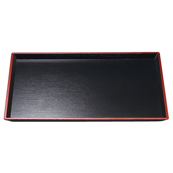 【ポイント20倍】尺3 耐熱清流長手木目盆/トレー 【黒天朱】 394mm×284mm×15mm 日本製 食洗機対応 〔和食 レストラン 店舗 お店〕【代引不可】