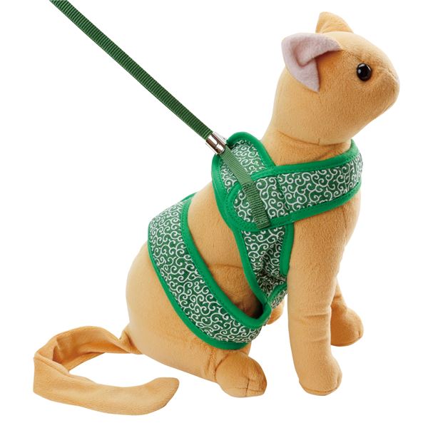 【百貨店SALEでP最大限度47倍】（まとめ）猫もの言う花ホンブルグ帽馬具先んじる 唐草 S 緑であること(愛玩動物装置)【×3書き割り】