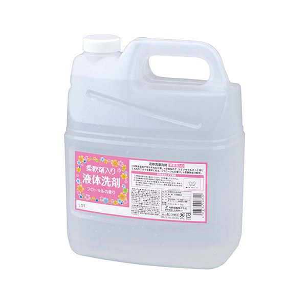 【マラソンでポイント最大47.5倍】熊野油脂 柔軟剤入り 液体洗剤 4L/本 1セット(4本)|インテリアの壱番館