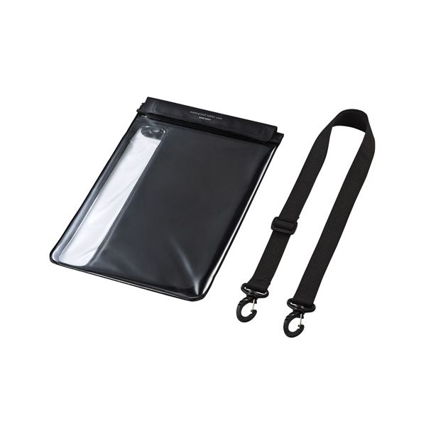 【マラソンでP最大49倍】サンワサプライ タブレット防水防塵ケース(スタンド付き・ショルダーベルト付き・10.1型) PDA-TABWPST10BK
