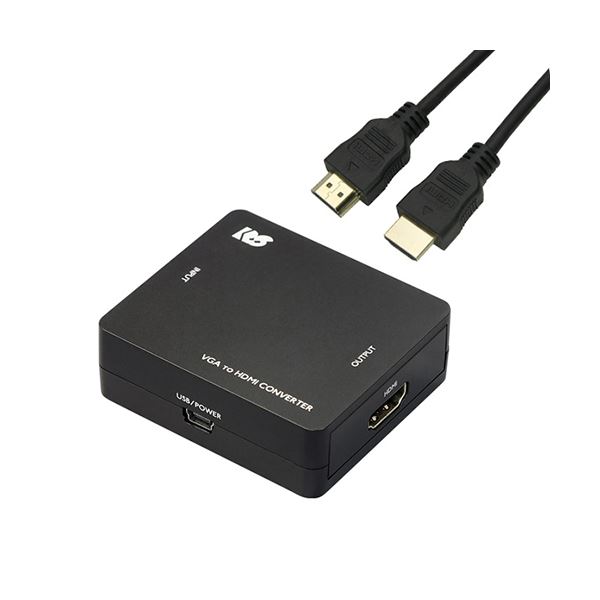 【尖んがり20倍】ラトックシステム VGA to HDMI変換器 HDMI有線テレビ 1m仕掛ける RS-VGA2固定ディスク1+HDM10-064BK