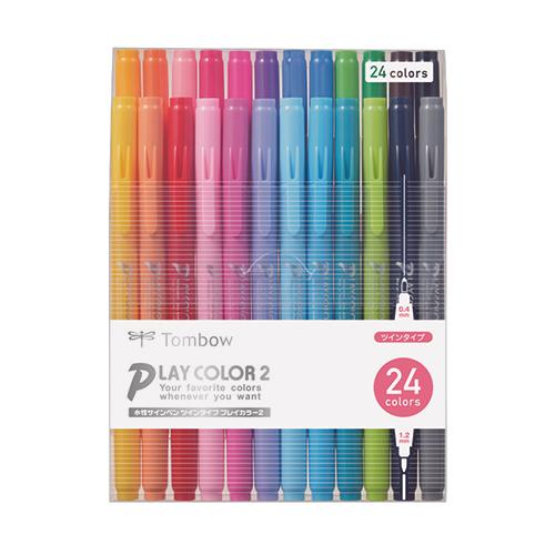 【マラソンでP最大49倍】(まとめ）トンボ鉛筆 プレイカラー2 24色セット GCB-012 【×5セット】