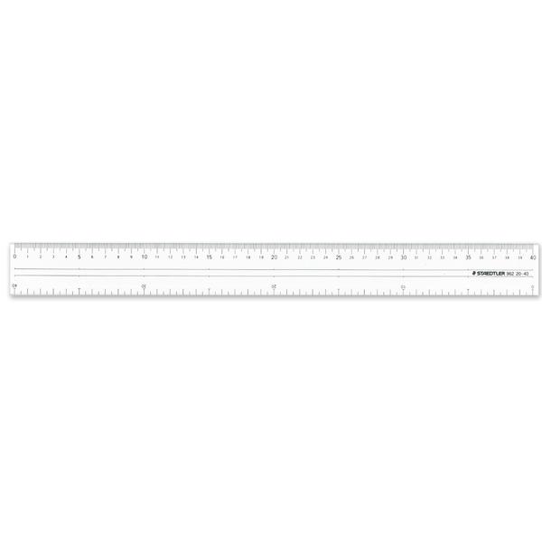 【ポイント20倍】(まとめ）ステッドラー日本 直線定規両側メモリ付き４０ｃｍ 962 20-40 【×20セット】