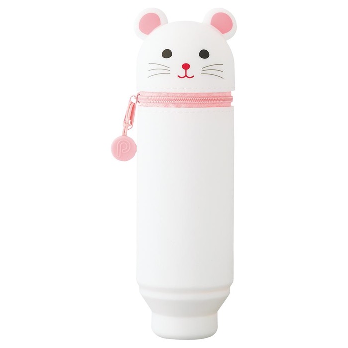 【ポイント20倍】(まとめ)リヒト Punilaboスタンドペンケース ネズミ A-7712-15 【×10セット】