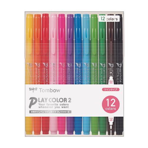 【マラソンでP最大49倍】(まとめ）トンボ鉛筆 プレイカラー2 12色セット GCB-011 【×10セット】