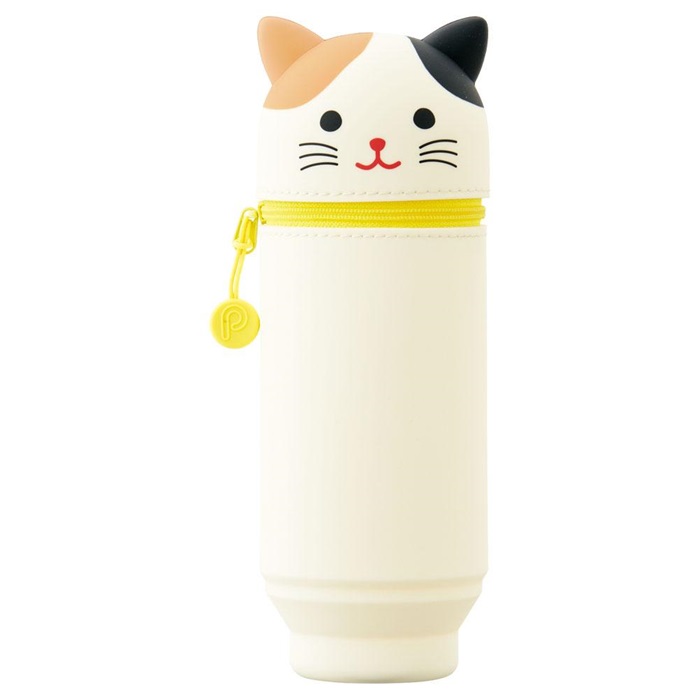 【ポイント20倍】(まとめ）リヒトラブ PunilaboスタンドペンケースBIGサイズ ミケネコ A-7714-7 【×5セット】