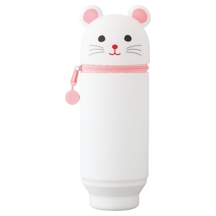【ポイント20倍】(まとめ）リヒト PunilaboスタンドペンケースBIGサイズ ネズミ A-7714-15 【×5セット】