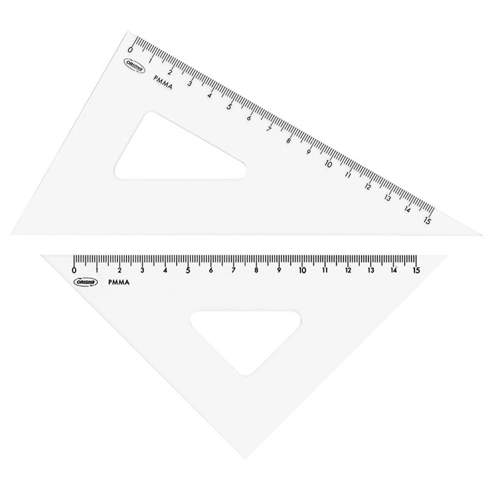 【マラソンでP最大49倍】(まとめ）共栄プラスチック メタクリル三角定規(目盛付)　18cm A-620 【×20セット】