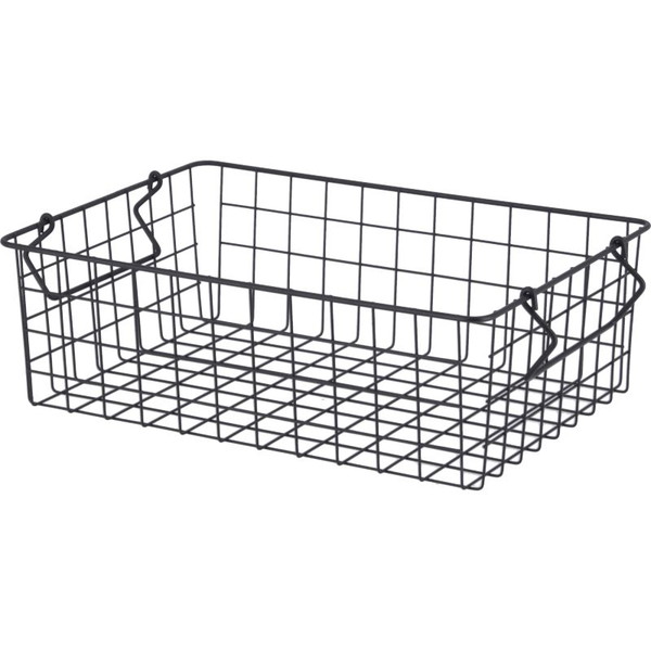 【クーポン配布中＆マラソン対象】【まとめ】スタッキングワイヤーバスケット　ＢＫ　３７ｘ２６ｘ１２ 【×6セット】