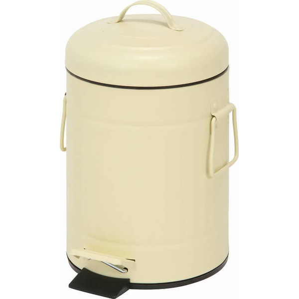 【クーポン配布中】【まとめ】スチール ラウンドペダルペール 3L アイボリー 【×6セット】|インテリアの壱番館