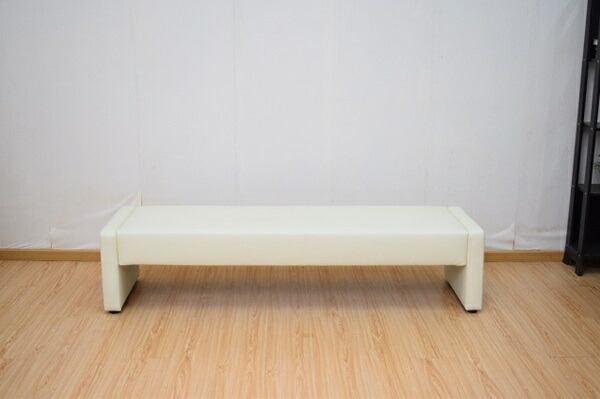 【マラソンでP最大49倍】組立式デザインベンチ W180ホワイト 180X50X42cm