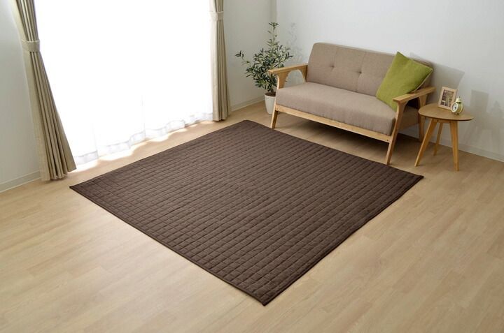 【ポイント20倍】ラグ カーペット 3畳 洗える 無地 『コルム』 ブラウン 約200&times;250cm ホットカーペット対応【ブラウン】 【代引不可】｜インテリアの壱番館