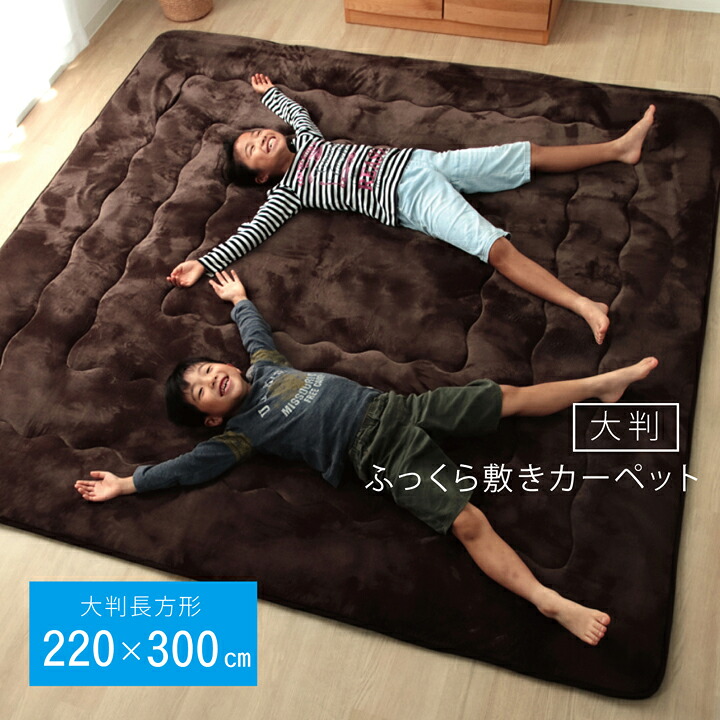 【ポイント20倍】ラグ こたつ敷き布団 長方形大 幅広ラグ ブラウン 約220×300cm【ブラウン】 【代引不可】