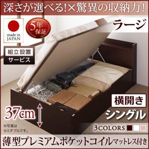 【尖んがり20倍】精神的な統合備えつける付 国産踊躍上がり納める臥榻 Clory クローリー 薄型プレミアムポケットコイルマットレス付き添い人 横くい違い シングル 深さラージ【代引不可】 ベッドフレーム-インテリア・寝具・収納