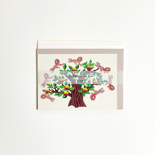(まとめ)#スコープ レターセット カード型レターセット a chipmunks' tree (りす) 10100