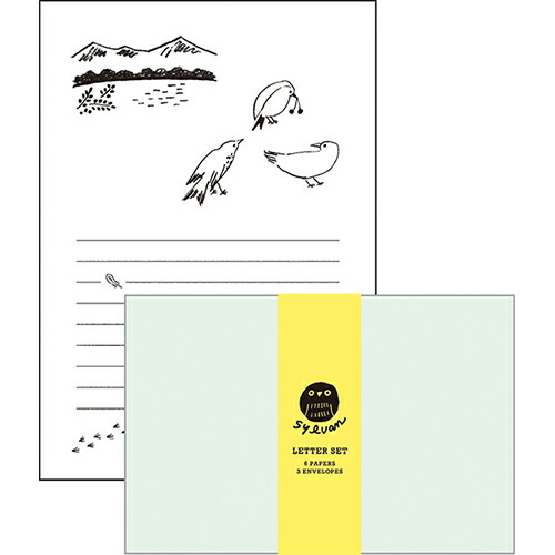 (まとめ)#エルコミューン レターセット SYLVAN LETTER SET Bird SLV-004