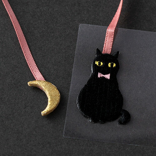 (まとめ)【ミドリ】しおりシール刺繍黒猫柄82464【×20セット】