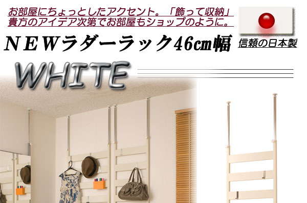 【マラソンでポイント最大47.5倍】ＮＥＷラダーラック幅46cm シルバー｜インテリアの壱番館