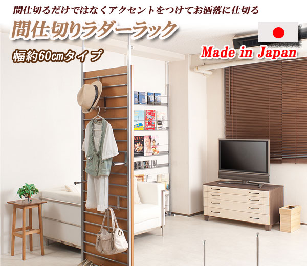 【百貨店SALEでP最大限度47倍】突っ張り中仕切り中仕切りラダーラック幅60糎 自然的