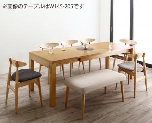 【ポイント20倍】最大205cm 3段階伸縮 ワイドサイズデザイン ダイニング 8人 8点セット(テーブル+チェア6脚+ベンチ1脚) W120-180 組立設置付｜インテリアの壱番館