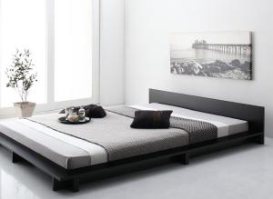 【百貨店SALEでP最大限度47倍】シンプルモダンデザインフロアローステージベッド マルチラススーパースプリングマットレス付き添い人 シングル 精神的な統合とり備える付