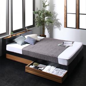 【尖んがり20倍】棚・差し込み付き添い人2杯納める臥榻 国産カバーポケットコイルマットレス付き添い人 ダブル 精神的な統合とり備える付
