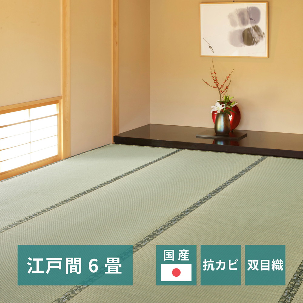 【クーポン配布中】国産い草カーペット 天草 江戸間 6帖（261&times;352）｜インテリアの壱番館