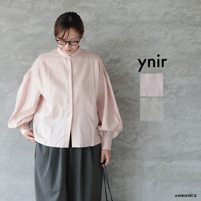 ynir ユニール 綿麻ガーゼツイル ボリュームスリーブブラウス メール便発送 26春夏 日本製