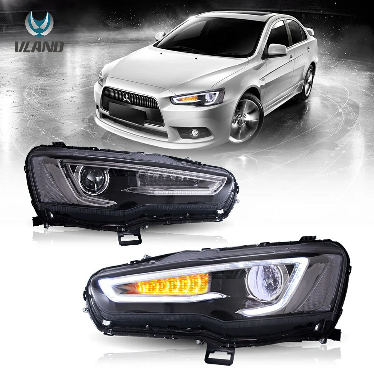 楽天市場】VLAND cz4a ランエボX ギャラン フォルティス LED ヘッド