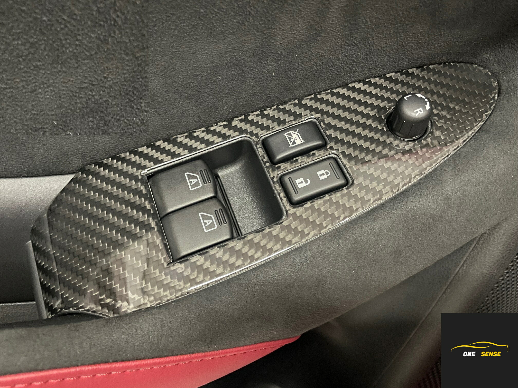 日産 フェアレディZ RZ34 '22～ カーボンファイバー インナーハンドル ドアスイッチ カバー 左右セット インテリア パーツ カスタム 未使用品 送料無料｜スマートキー キーケース ONESENSE