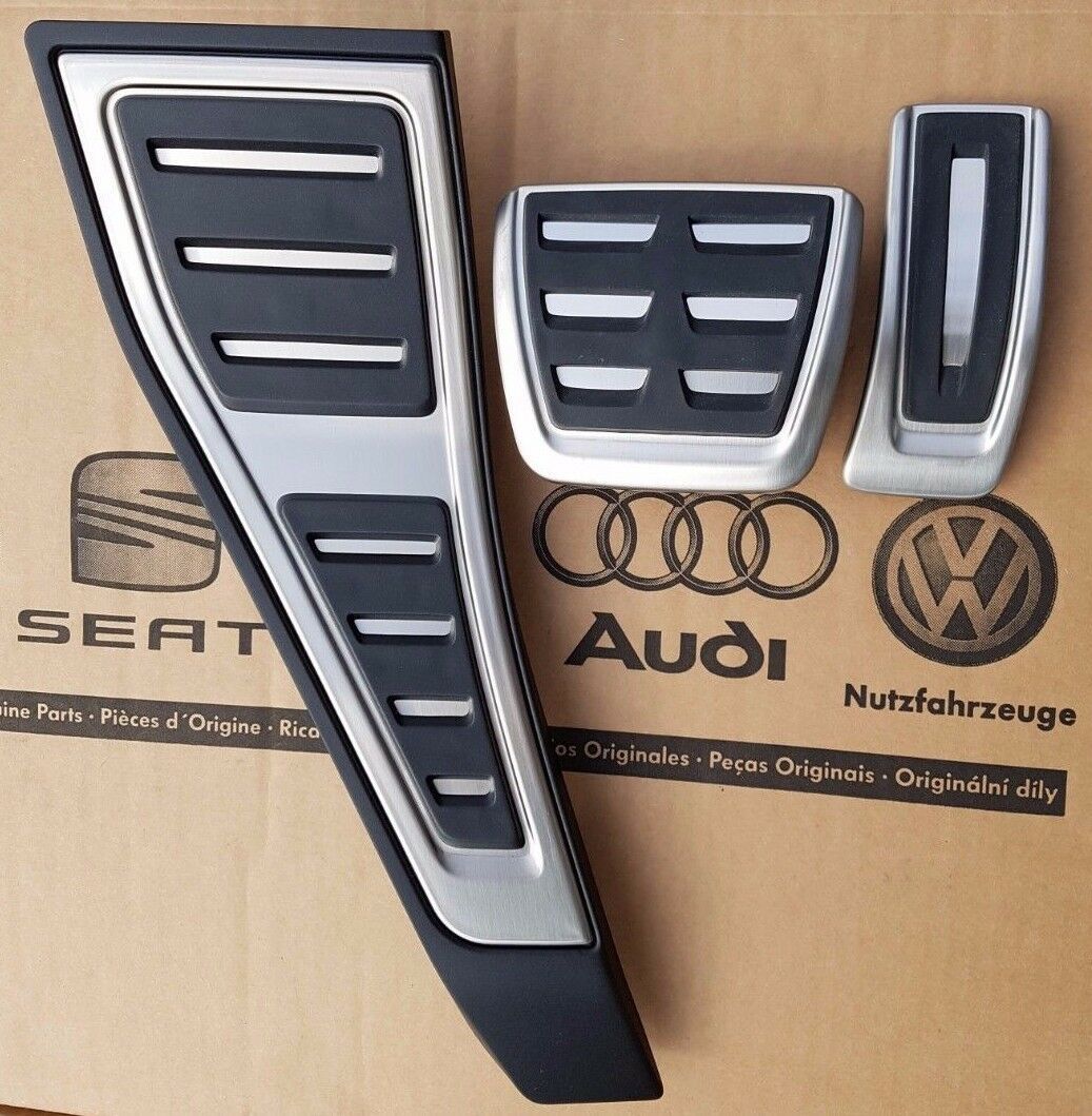 アウディ/Audi A4(8W)Avant A5(F5) S4/S5 S-line 右ハンドル専用 純正部品 ステンレス ペダルカバー フットレスト 3点セット 未使用 送料無料