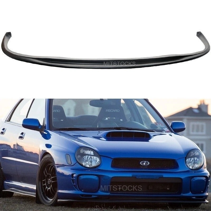 インプレッサ WRX STI GDB 4ドアセダン 丸目 A/B型 前期 '00～'02 社外 PU製 フロントスポイラー スカート/スプリッター/リップ エアロ パーツ エアロパーツ V.1 未使用 送料無料