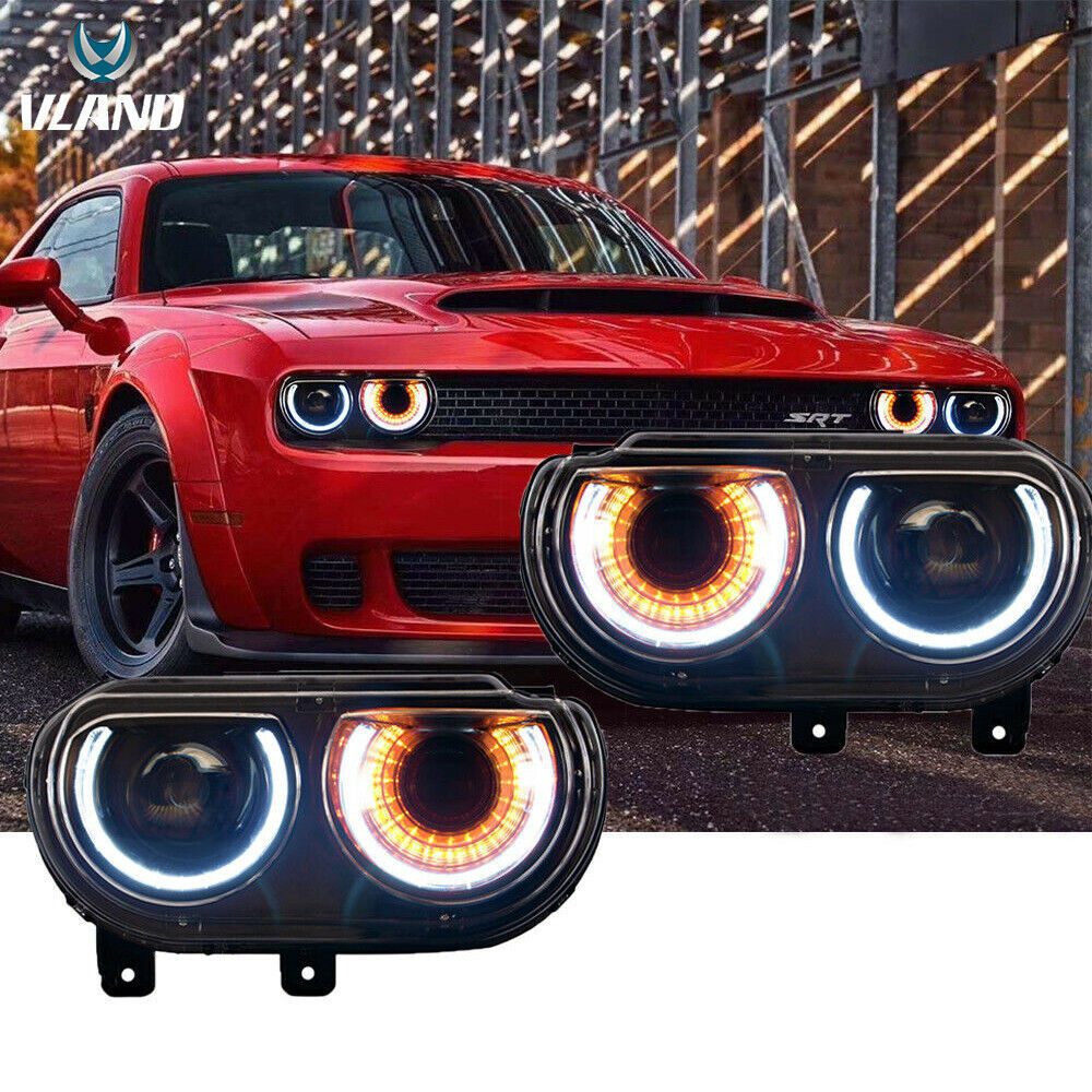 ダッジ　チャージャー　ヘッドライト　イカリング　LED ダッジ チャレンジャー 08y-14y 特注日本光軸仕様 高輝度 LED