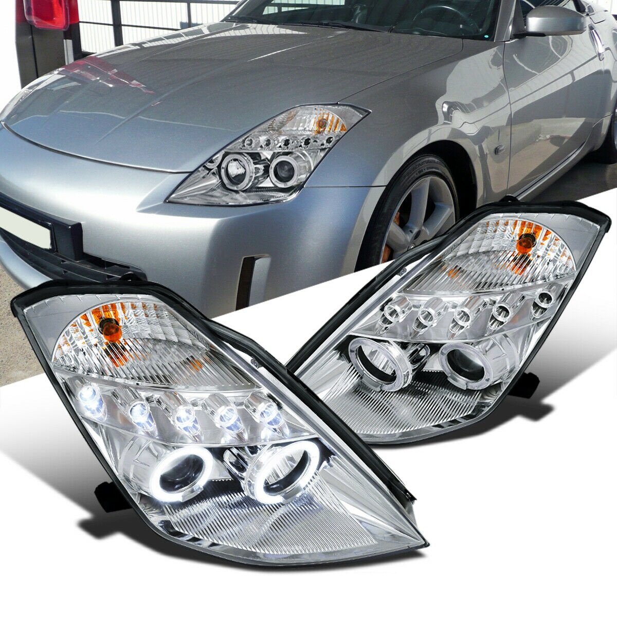 Z33前期　2002年式 ヘッドライト左右セット Z33 HZ33 フェアレディZ 前期 LED ライン ヘッドライト V2