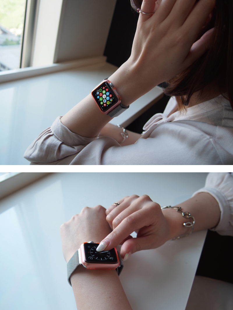 Часы эйпл 4 на женской руке