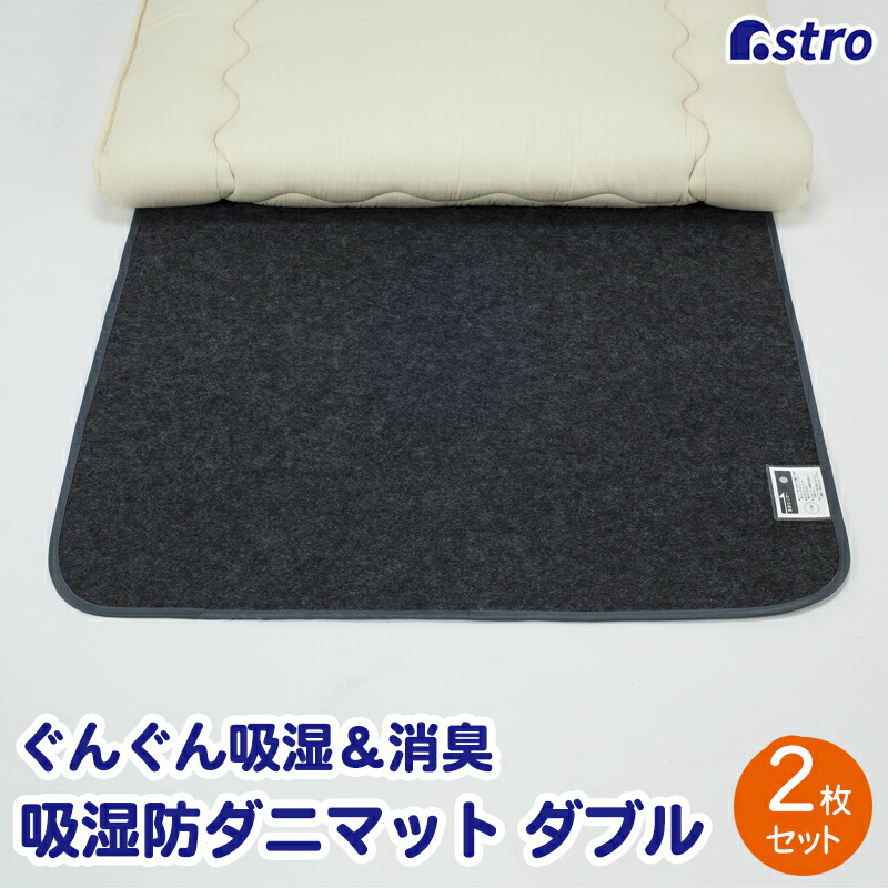 【継続期間押さえる特価】除湿居敷き 活性炭消臭 薄墨色黒いこと ダブル大きさ用 2枚組 寝具用 敷くだけ豪然たる吸湿 除湿つや消し 風変わり衣料繊維で汗や湿り気を吸いいれる 湿り気取り 防壁蝨目 防菌類 凝結押しとどめる 湿り気ぐんぐん吸いいれる 湿度検出器付 マットレス 布団 引っ敷き 寝具 アストロ 615-04