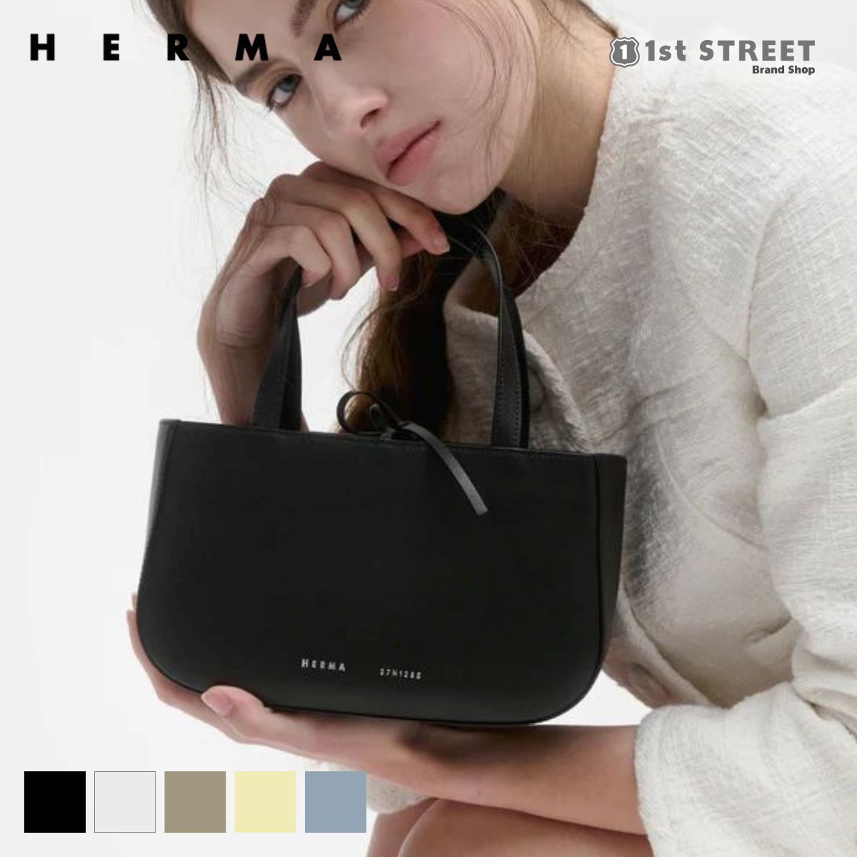 ヘルマ HERMA トートバッグ レディース バッグ ハンドバッグ ミニバッグ レザー 牛革 本革 韓国ブランド CUA TOTE BAG