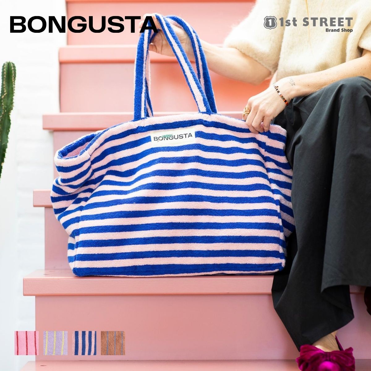 BONGUSTA ボングスタ ストライプ　TOTEBAG BONGUSTA ボングスタ トートバッグ バッグ ストライプ ボーダー