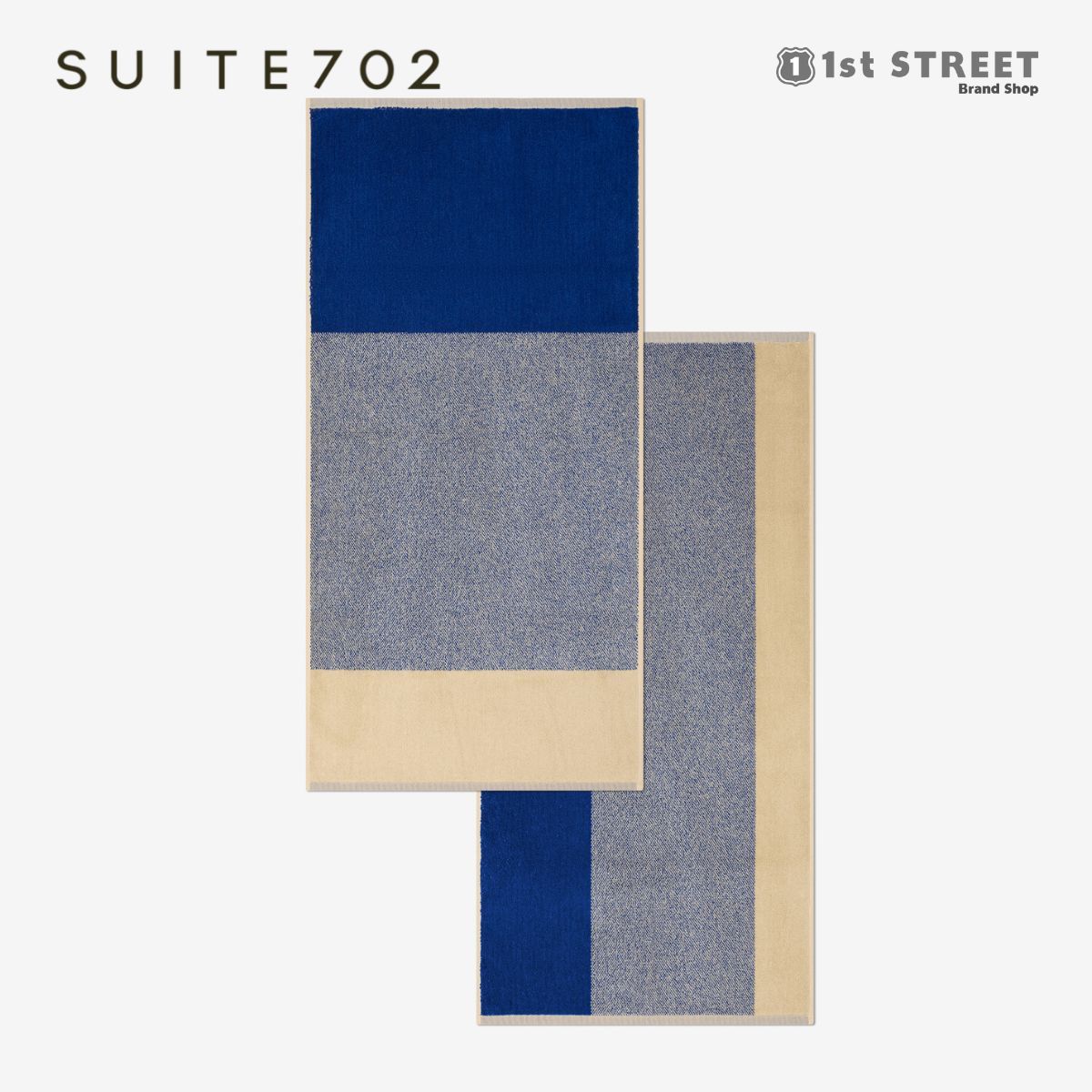 スイート702 SUITE702 タオル ハンドタオル 50×100cm ベージュ/ブルー COBALT BLUE/ECRU 2枚セット ストライプ ボーダー カラフル プレゼント ギフト 結婚祝い 高級 TOWELS Lex pott LPTTH50CBEC レディース メンズ ユニセックス 7,407円